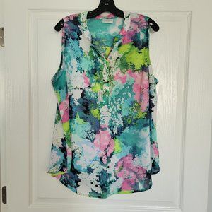 Liz Claiborne  Floral Sleeveless Blouse